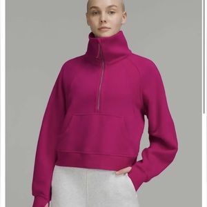 Lululemon Oversized Scuba Funnel Neck Half Zip In Ripened Raspberry XS/S